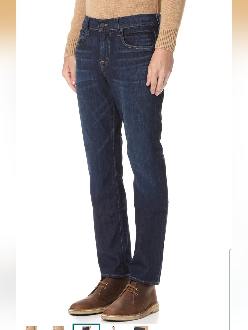 7 For All Mankind Straight Jeans - Dark Blue Denim, Mens 31